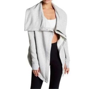 L Zella grey cardigan wrap jacket